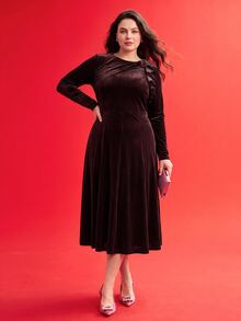 MOTF PREMIUM PLUS SIZE DRESSES - Coffee Brown - View 1