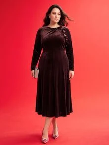 MOTF PREMIUM PLUS SIZE DRESSES - Coffee Brown - View 7