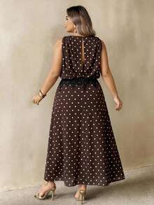 SHEIN CURVE+ Plus Size Women Polka Dot Casual Party & Travel Dress - Multicolor - View 2
