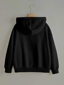 DrmWander Sweatshirt Hoodie Lengan Panjang Minimalis Ukuran Besar dengan Resleting untuk Pemakaian Sehari-hari - MultiWarna - View 5