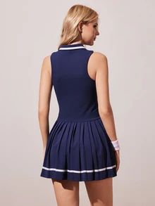 CourtClass CourtClass Women's Colorblock Minimalist Sleeveless Tennis Top - Navy Blue - View 2