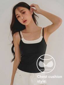 DAZY Medium Support 2 In 1 Sports Bra - Black - View 4