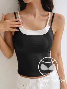 DAZY Medium Support 2 In 1 Sports Bra - Black - View 3