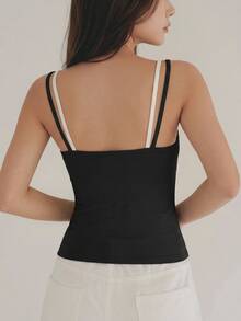 DAZY Medium Support 2 In 1 Sports Bra - Black - View 2