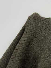 SHEIN Mock Neck Drop Shoulder Sweater,Long Sleeve Tops Knit Pullover Fall Winter Sweater - Dark Green - View 8