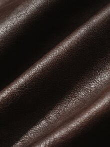 Dazy Plus PU Leather Loose Motorcycle Blogger Casual Jacket Spring/Autumn New Brown - Brown - View 8