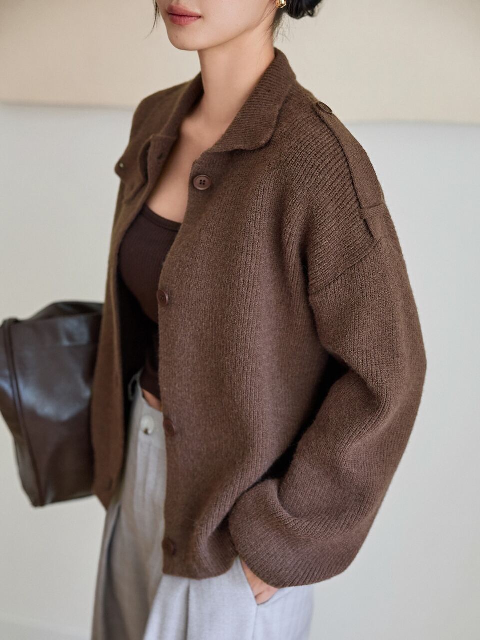 Women's Solid Color Casual Versatile Daily Cardigan Fall