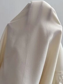 SHEIN 女式夏季优雅拼色露肩系带领口荷叶边下摆衬衫、短袖上衣 - 杏色 - 查看 9