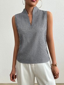 SHEIN 女士无袖圆领休闲衬衫，优雅夏日度假风 - 彩色 - 查看 4