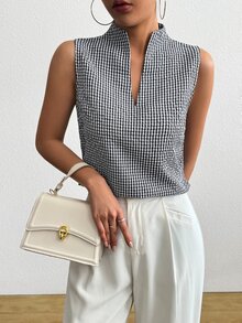 SHEIN 女士无袖圆领休闲衬衫，优雅夏日度假风 - 彩色 - 查看 7