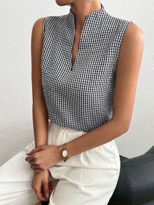 SHEIN 女士无袖圆领休闲衬衫，优雅夏日度假风 - 彩色 - 查看 6