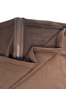 SHEIN BASICS Sudadera de talla grande con bloques de color y rayas para otoño - Marrón - Ver 7