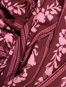 Nöista Burgundy Striped Print Slim-Fit Long-Sleeved Shirt. Ruffles, Girly, Cute, Versatile, Elegant, Dinner Parties Or Commuting.Fall Winter,Going Out. - Burgundy - View 9