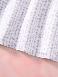 HELLO KITTY AND FRIENDS | SHEIN Tween Girl Cartoon Print Round Neck Short Sleeve Dress - Mauve Purple - View 7