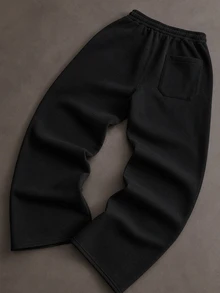 STYNVO Men's Drawstring Waist Casual Daily Wear Sweatpants - Black - View 2