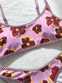 Swim Mod Women's Adjustable Strap Floral Print Bikini Set, 2pcs Swimwear For Beach, Pool, Vacation - Multicolor - View 4