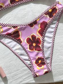 Swim Mod Women's Adjustable Strap Floral Print Bikini Set, 2pcs Swimwear For Beach, Pool, Vacation - Multicolor - View 3