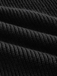 ROMWE MEN Men's Crew Neck Casual Versatile Daily Wear Long Sleeve Sweater - Black - View 6