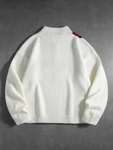 ROMWE MEN Men's Casual Cross Cardigan Sweater, Autumn/Winter - Apricot - View 2
