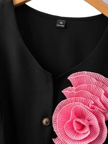 Formidée 大码女式3D立体花卉浪漫通勤时尚百搭春夏度假休闲两件套 - 彩色 - 查看 5