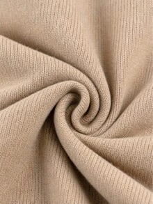 LUMIGAL Women's Cable Knit Drop Shoulder Long Sleeve Button Design Sweater - Apricot - View 5