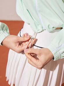 CourtClass CourtClass 女士纯色插肩袖短款运动卫衣 - 綠色 - 查看 2