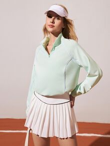 CourtClass CourtClass 女士纯色插肩袖短款运动卫衣 - 綠色 - 查看 7