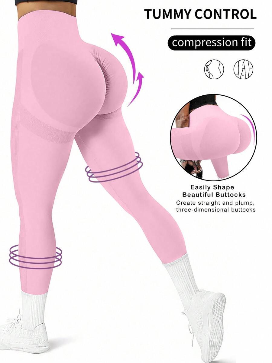 Slayform Slayform Women's High Waisted Seamless Leggings,Tummy Control Lifting Yoga Pants,Quick-Drying 4-Way Stretch Compression Leggings For Running & Exercise