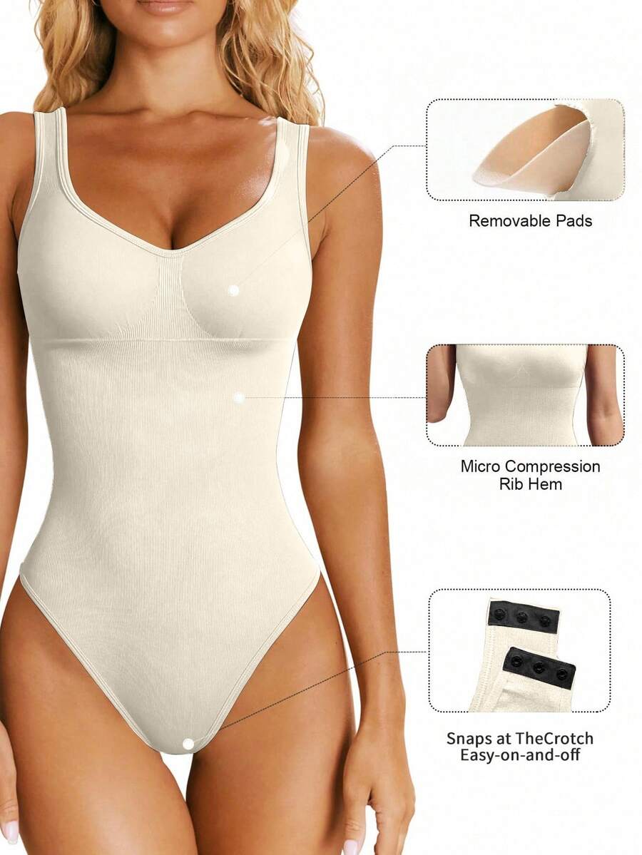 Easithlete Easithlete Seamless Yoga High Stretch Jumpsuit With Built-In Padded Bra - Beige - View 1