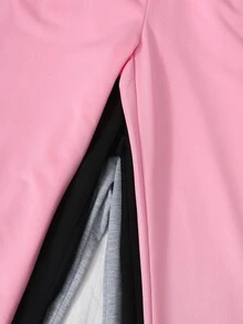 SHEIN 青少年女孩運動長褲 3件套，寬鬆可愛，鬆緊腰頭，抽繩束口，針織款，適合夏季、秋季與冬季，正式工作風，黑白粉色 - 彩色 - 查看 8
