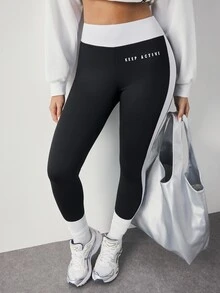 Dewbera Dewbera Women's High Waist Athletic Leggings - Black and White - View 6