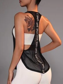 Slayform Slayform Solid Criss Cross Back Crop Sports Tank Topworkout Tank Top - Black - View 7