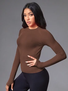 Eassivo Eassivo Split Back Sports Teeworkout Tank Top - Brown - View 6