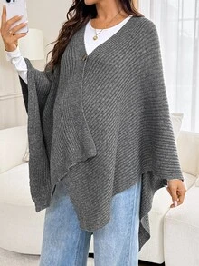 Lyckli Maternity Button-Front Fashionable Comfortable Shawl-Style Cardigan Winter - Grey - View 7