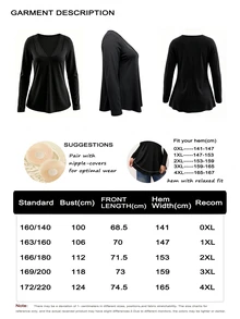 EMERY ROSE Kaos Wanita Ukuran Besar, Elegan Seksi Kasual Minimalis Serbaguna untuk Perjalanan, Desain Leher V dengan Patchwork Jala, Lengan Panjang - Hitam - View 3