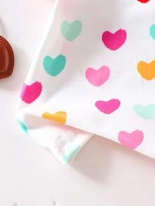 SHEIN Playful Pals Random 1 Pc Baby Girl Sweet Cute Fruit Floral Heart Pattern Printed Flutter Sleeve Top, Suitable For Summer Casual Minimalist Daily Wear - Multicolor - View 8