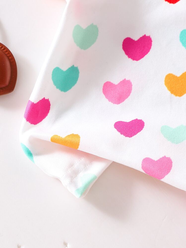 SHEIN Playful Pals Random 1 Pc Baby Girl Sweet Cute Fruit Floral Heart Pattern Printed Flutter Sleeve Top, Suitable For Summer Casual Minimalist Daily Wear - Multicolor - View 8