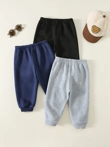 SHEIN 3pcs Baby Boy Cartoon Character Elastic Waist Long Pants Set Versatile Comfortable Suitable For Autumn Winter Baby Boy Joggers - Multicolor - View 2