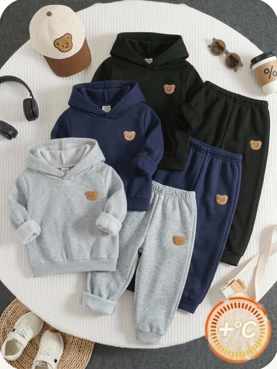 SHEIN 3pcs Baby Boy Cartoon Character Elastic Waist Long Pants Set Versatile Comfortable Suitable For Autumn Winter Baby Boy Joggers - Multicolor - View 1