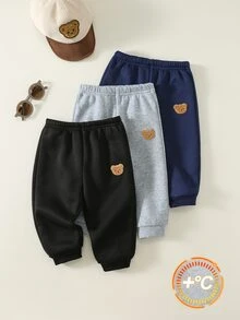 SHEIN 3pcs Baby Boy Cartoon Character Elastic Waist Long Pants Set Versatile Comfortable Suitable For Autumn Winter Baby Boy Joggers - Multicolor - View 9