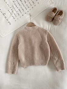 SHEIN Young Girl Autumn/Winter Casual Versatile Solid Color Cardigan - Multicolor - View 4