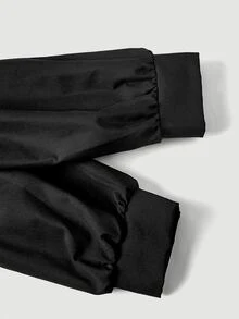 SHEIN MOD Blus Wanita Kasual Elegan Serbaguna Warna Polos dengan Pinggang Berkerut, Pakaian Musim Gugur, Gaya Goth, Busana Renaissance, Pakaian Malam Halloween Bergaya Country, Warna Hitam - Hitam - View 7