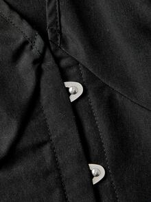 SHEIN MOD Blus Wanita Kasual Elegan Serbaguna Warna Polos dengan Pinggang Berkerut, Pakaian Musim Gugur, Gaya Goth, Busana Renaissance, Pakaian Malam Halloween Bergaya Country, Warna Hitam - Hitam - View 6