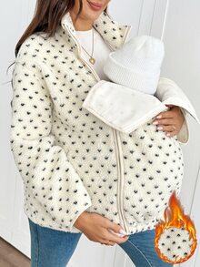 SHEIN Maternity Casual 3-In-1 Jacket For Autumn/Winter - Apricot - View 3