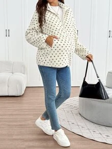 SHEIN Maternity Casual 3-In-1 Jacket For Autumn/Winter - Apricot - View 9