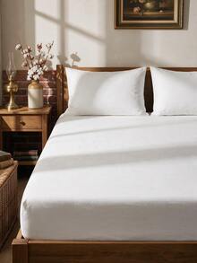 Plain Turkish Cotton Fitted Sheet - Single & Double Soft Touch Breathable 100*200 -- 160*200 - White - View 2