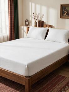 Plain Turkish Cotton Fitted Sheet - Single & Double Soft Touch Breathable 100*200 -- 160*200 - White - View 1