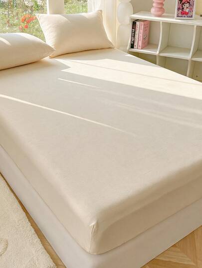 Plain Turkish Cotton Fitted Sheet - Single & Double Soft Touch Breathable 100*200 -- 160*200