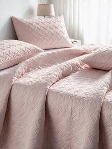 Made In Turkey Bedspread Set With Pillowcases Soft Touch Bed Cover - Pink - View 3