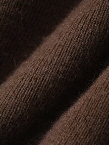 Livesso Women's Autumn/Winter Casual Embroidered Patchwork Cardigan - Coffee Brown - View 8